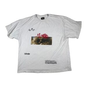 Civilregime White RFC Skull Rose Graphic T Shirt Medium Mens